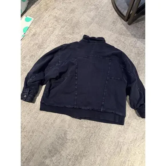 NWOT Pilcro Women's Utility Jacket Washed Navy Size XL - Picture 5 of 5